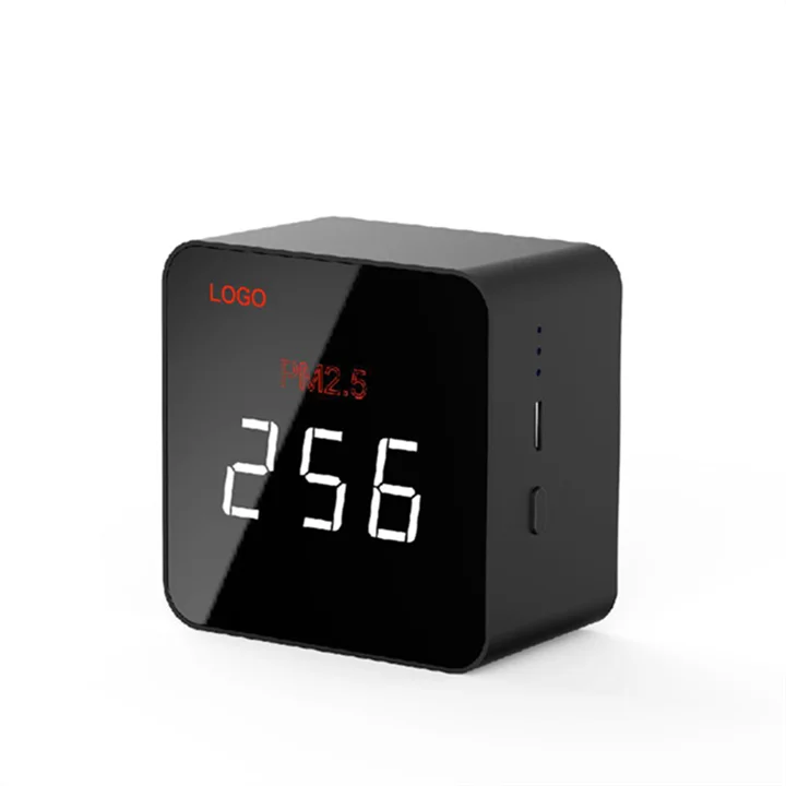 OEM Factory black fixed indoor air quality monitor digital lcd pm2.5 pm10 air/gas monitor/ fo detector Carbon Dioxide ppm CO2