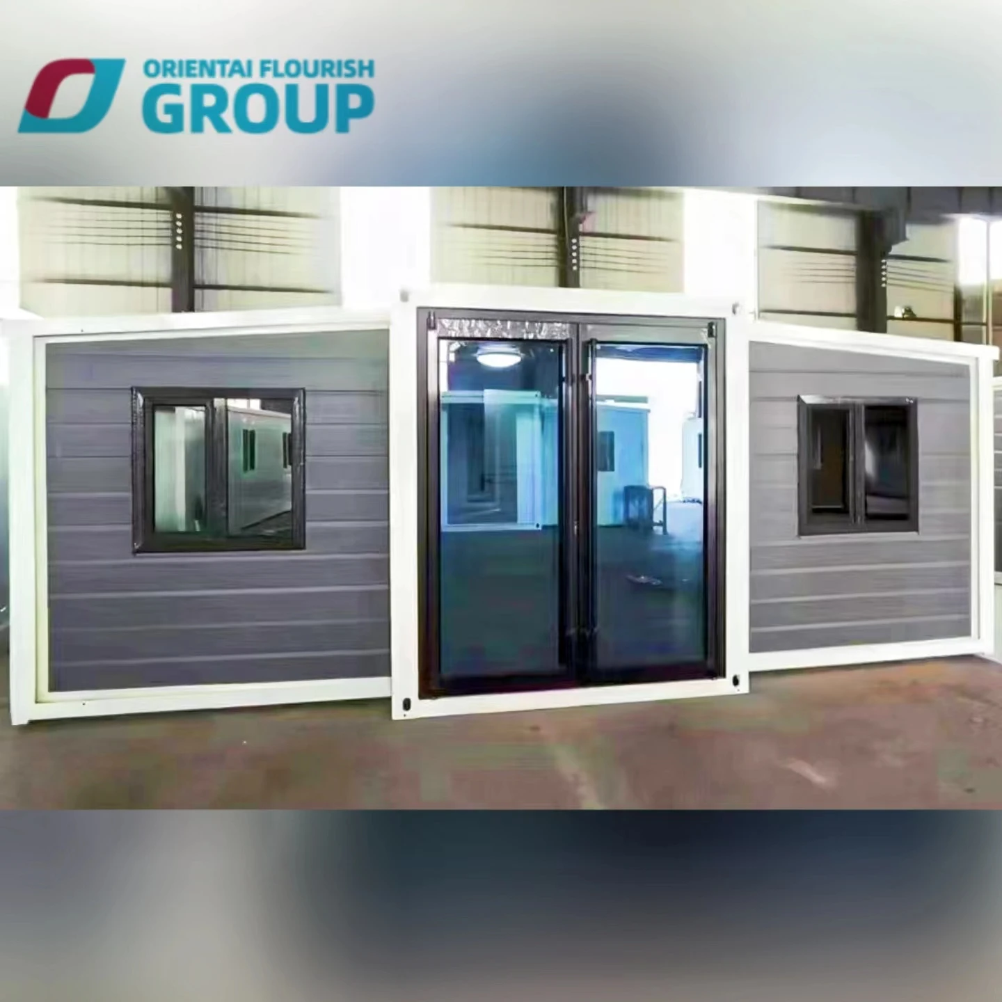 china prefab mobile Folding Container expandable house 3 in 1 foldable prefabricated home two room one hall