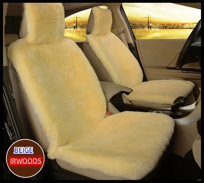Оптовая цена полный комплект Универсальный удобный теплый меховой Чехол для автомобильного сиденья из натуральной австралийской овчины Подушка для автомобильного сиденья