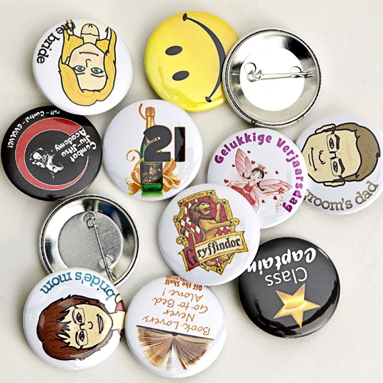 Make Your Own Design 25/32/44/58MM Cartoon Anime Printed Custom Pin Button Badges