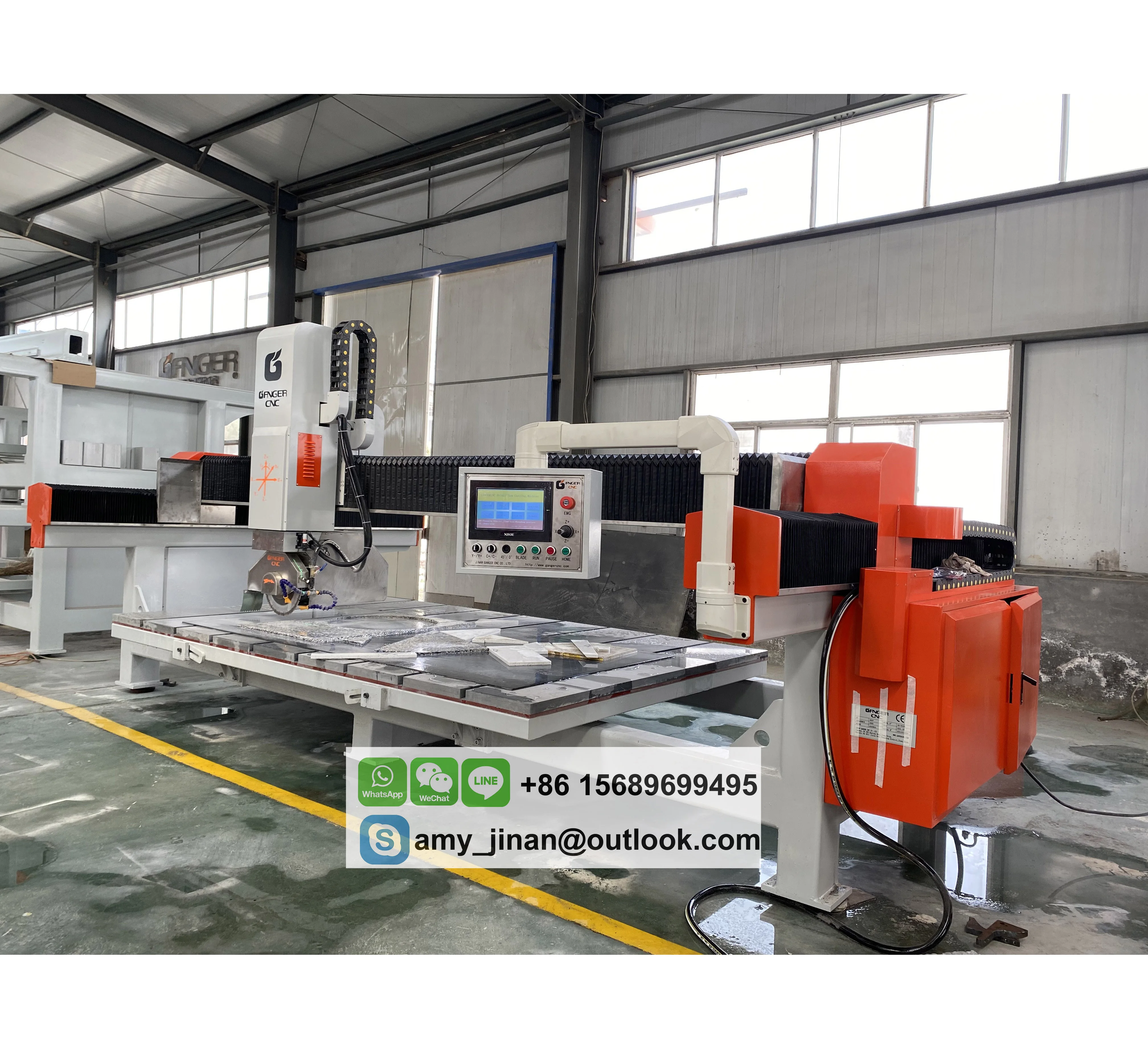 GANGER 4 оси камень пила для резки камня GQ-3220A