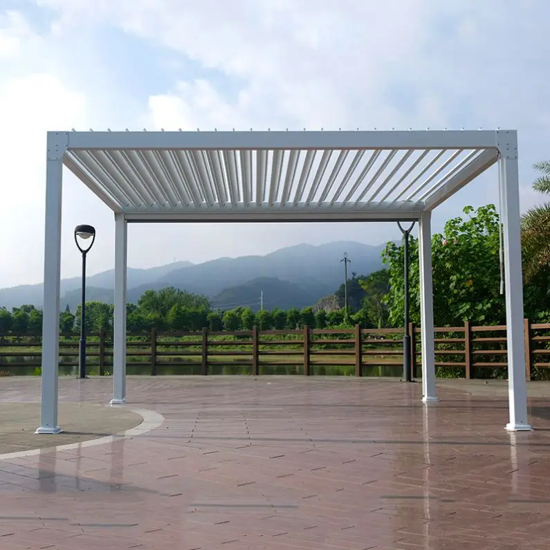 CLEARVIEW aluminum pergola with sliding glass stores automatiques pour luxury pergola 4x3 louvre Aluminum Pergola for house