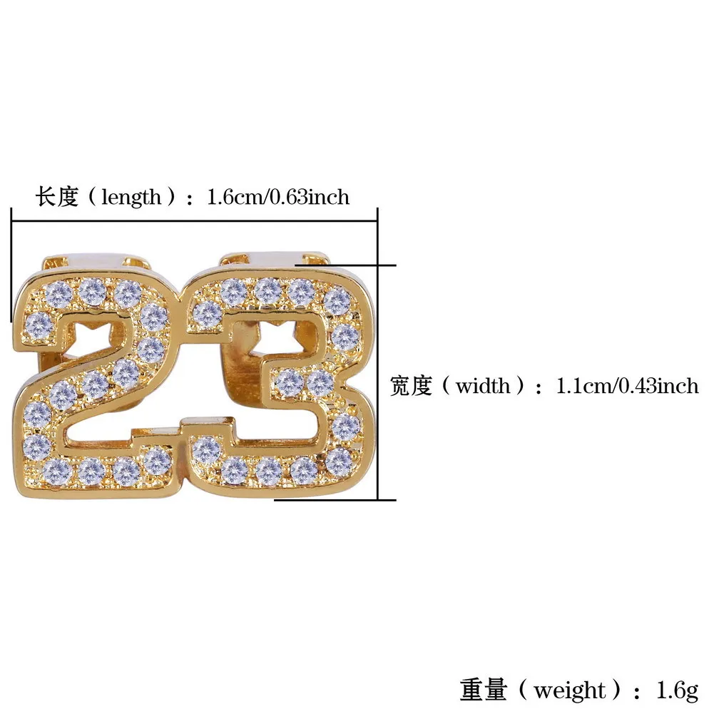 Copper Alloy Dental Part Number 23 Jewelry Gold Zircon Double Teeth Grills Hip Hop Ice Out Grillz For Teeth