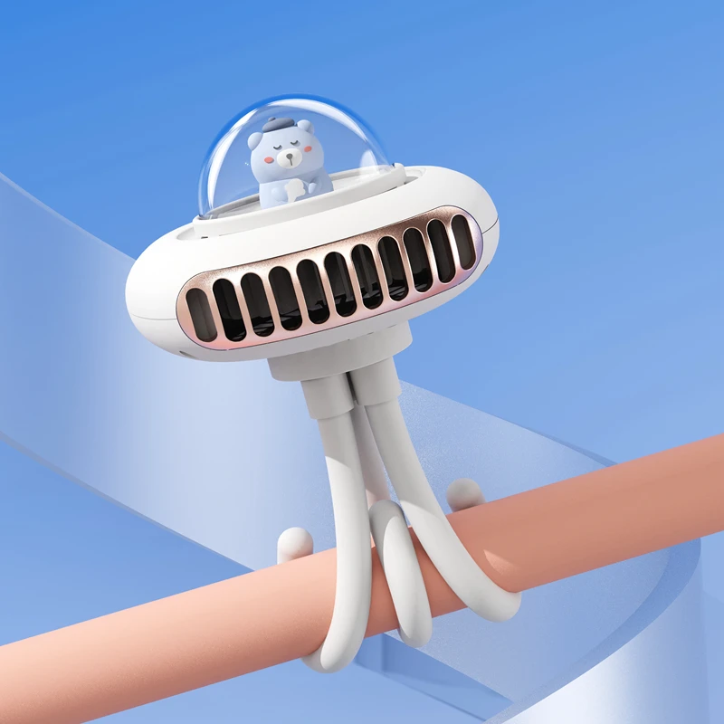 2023 New Products Rechargeable 4-speed Handheld Clip Fan Space Capsule shape Baby Stroller Fan