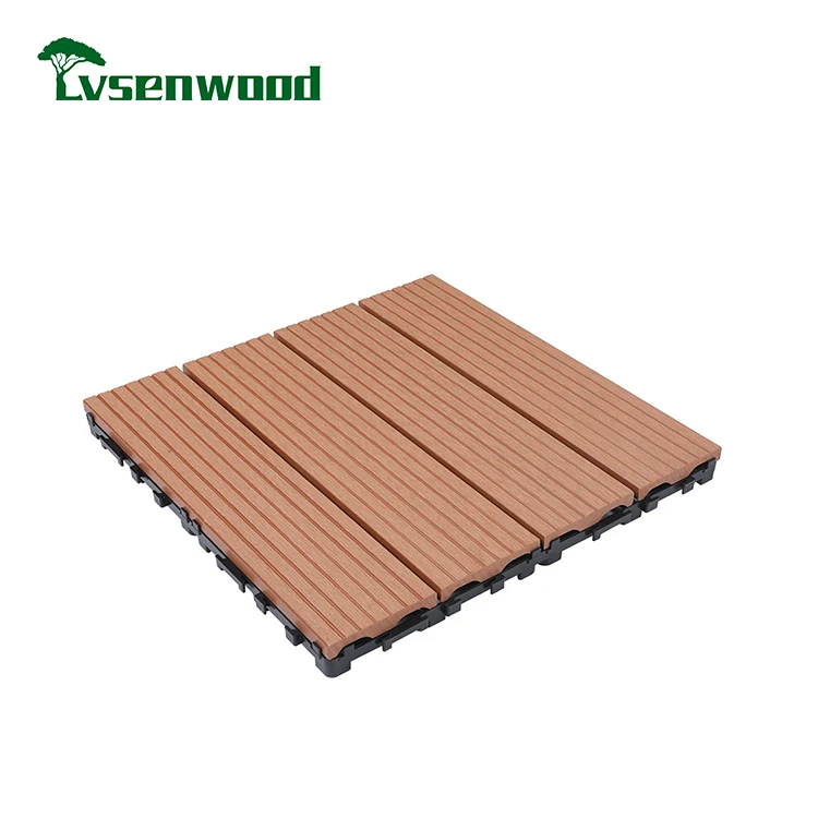 Factory Directly Sell Wpc Decking Tile 30X30 Wooden Floor Plank DIY Wpc Decking Floor Covering