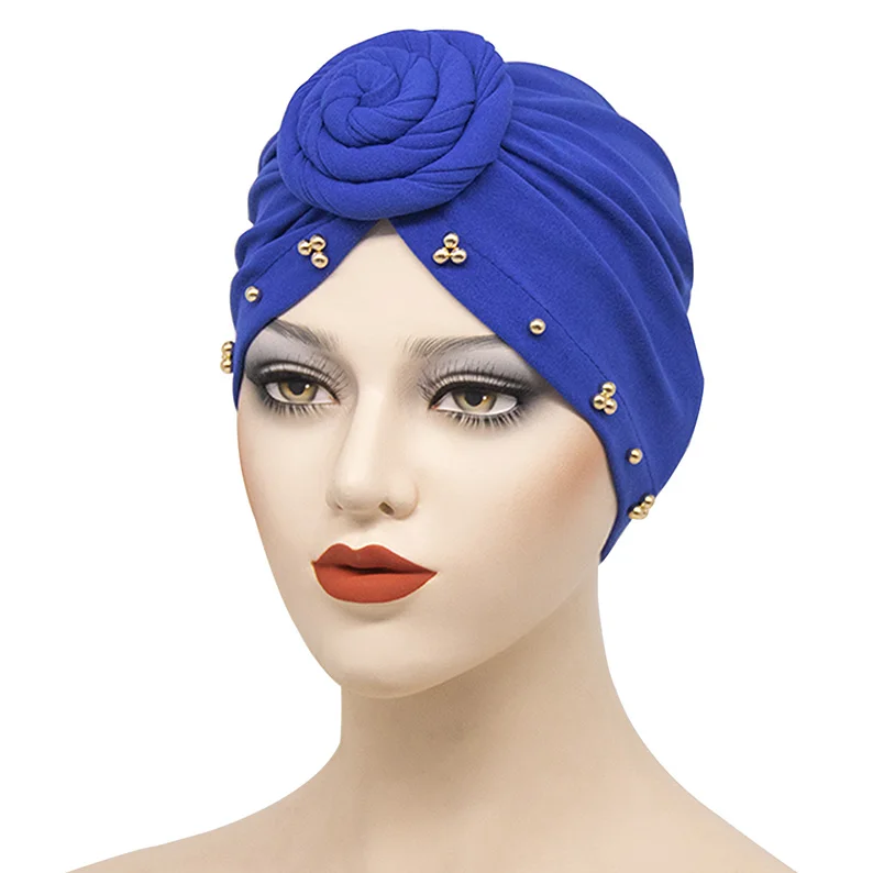 Fashion Multifunction Silk Bonnet Satin Hat Donut Plate Flower Hat Muslim Milk Silk Turban Indian Adult Hat Women Hair Towel