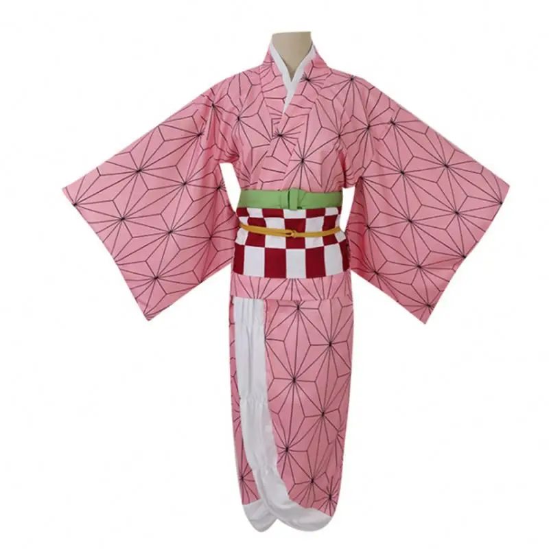 Demon Slayer Kimetsu no Yaiba Kamado Nezuko Anime Adult Kids Kimono Cosplay Costume