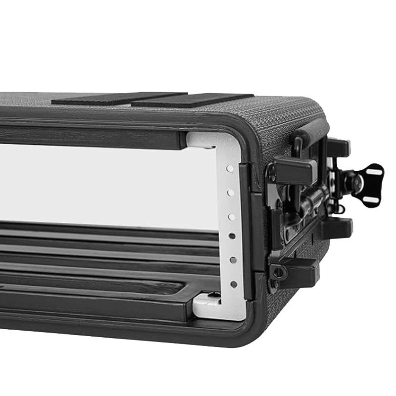 2U Waterproof Rotomolded Flight Rack Case Molded Amplifier Case Pro-Audio PA DJ Road Travel Mount Case with Customized Foam