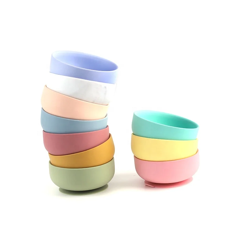 New baby products 2023 babi bowl Bpa free silicon suction bowl with lid for babies