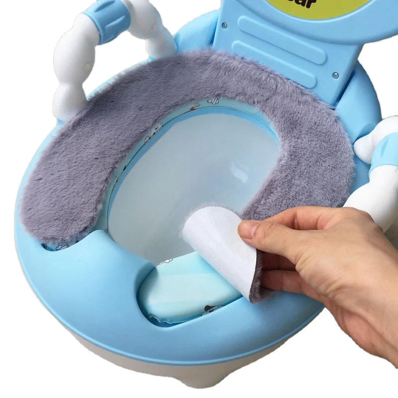 Baby Warmer Washable Cloth Toilet Seat Cover Pads Warm Toilet Mat Seat Cushion Plush Toilet Seat Cover