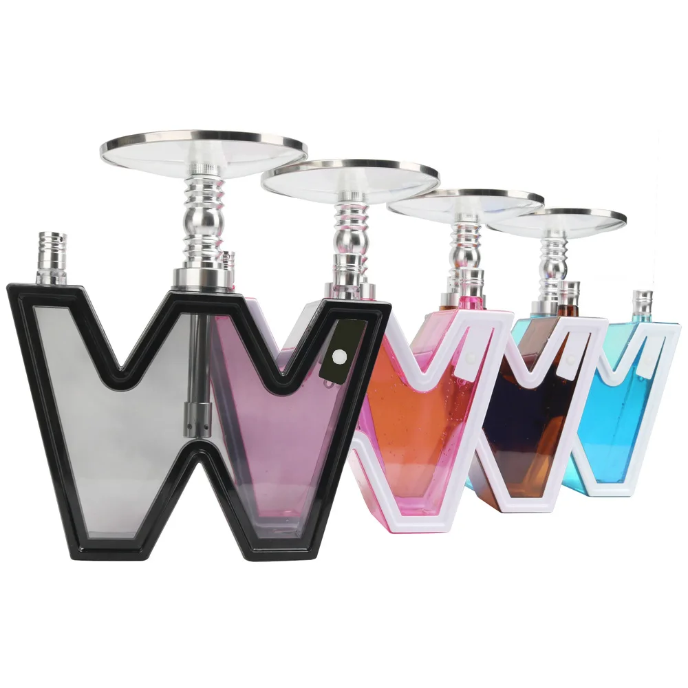 New Design Smoking Hookah Nargile Smoking Customized Wholesale Chicha Hukka Portable Flash w Shisha with LED Light