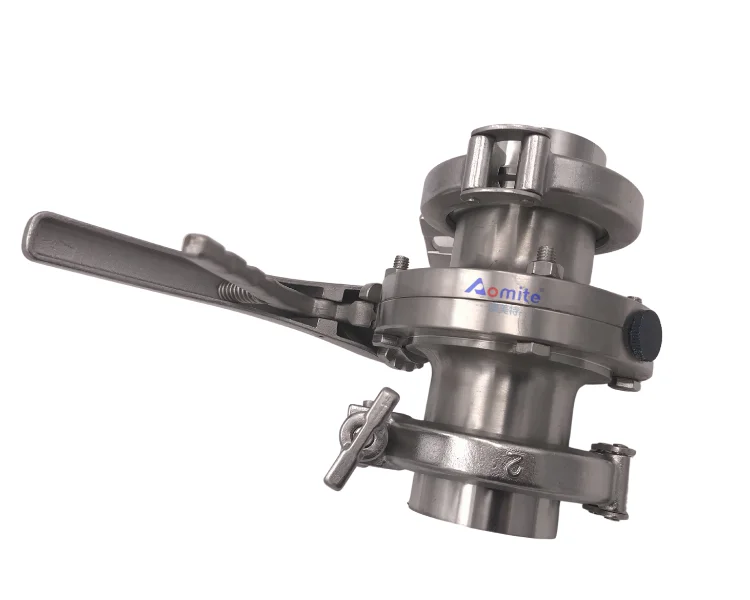 High Quality Beer Brewing Equipment Sanitary SS304 Welding Butterfly Valve Food Grade 3PCS Type Butterfly valve