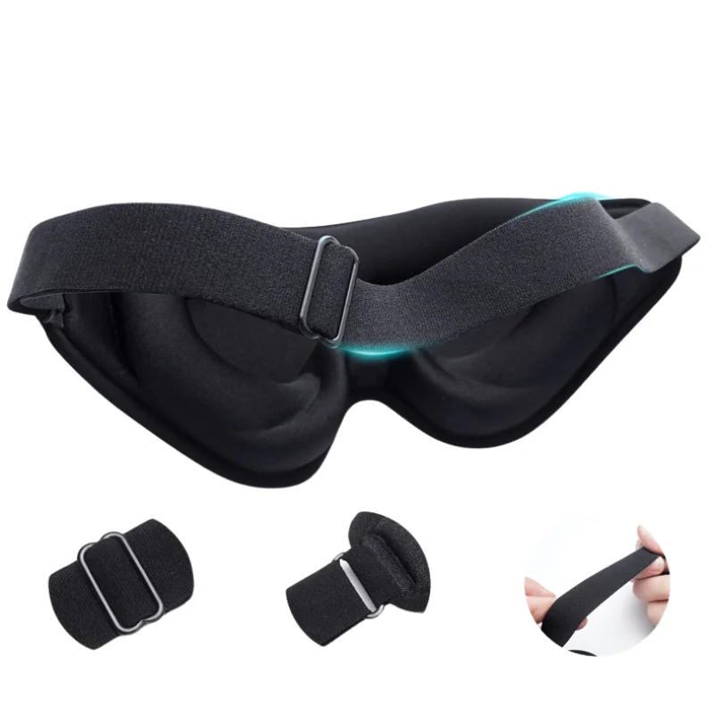 3D Memory Foam Sleeping Mask Men Women Blind Fold Eye Cover Pad Travel Contoured Cup Band 100% Blackout Eye Mask Opp Bag 500