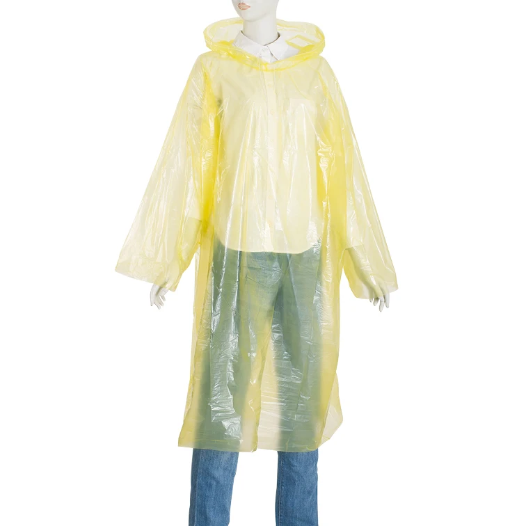 BSCI factory Promotional Wholesale  PE Clear Raincoat Rain Poncho With Hood