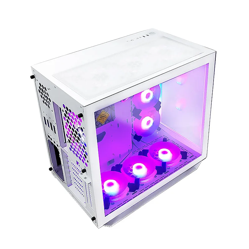 Choiyan New Gaming PC case M-ATX/ITX Desktop Computer Case Panoramic Sea View Room USB 3.0 Interface