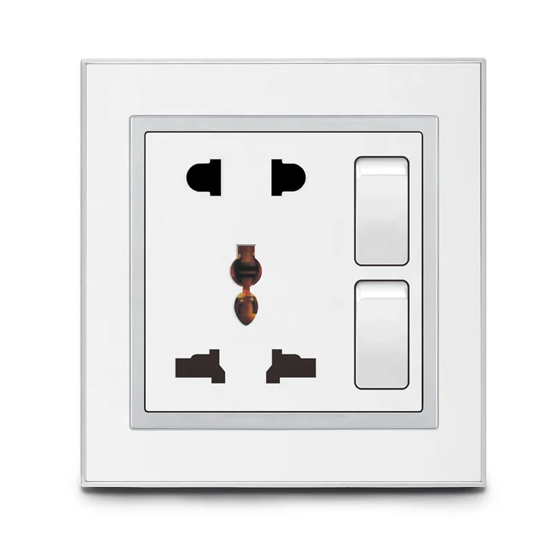 Universal USB Wall Socket AC 110-250V Dual USB Electric Wall Charger Dock Station Socket Power Outlet Panel Plate with Switch