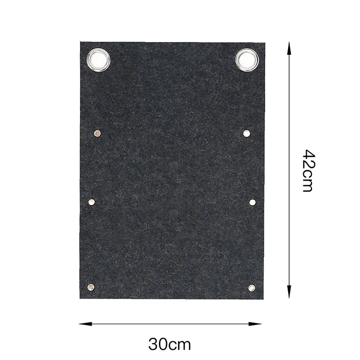 Universal Organizer Wall Hanging Door Storage Bag 100%  Felt Graphite Square 3 Pockets for Magazine Newspaper Letters Keys
