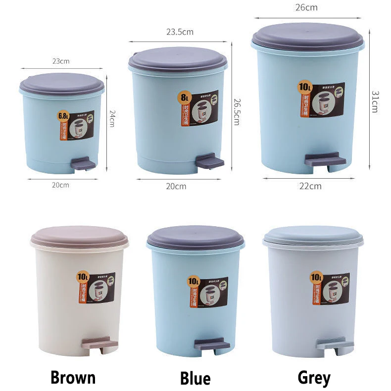 Modern Wholesale Custom Kitchen 10 13 Gallon 13Gal 20L Plastic Bulk Step On Foot Pedal Diaper Garbage Trash Cans Waste Bin