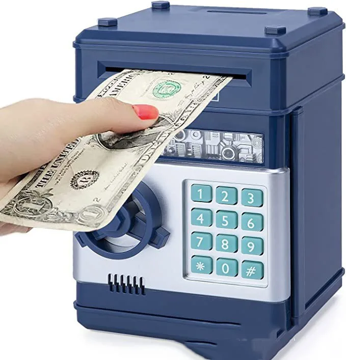 Electronic Auto-rolling Money with Password Safe  Coins Cash ATM Mini Creative Painted Piggy Bank Montessori Children Toy