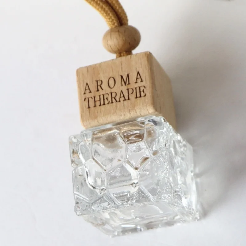 FinRu Empty Refillable Car Air Freshener Bottle Hanging Fragrance Diffuser Perfume 5ML Clear Glass Bottle Car Pendant