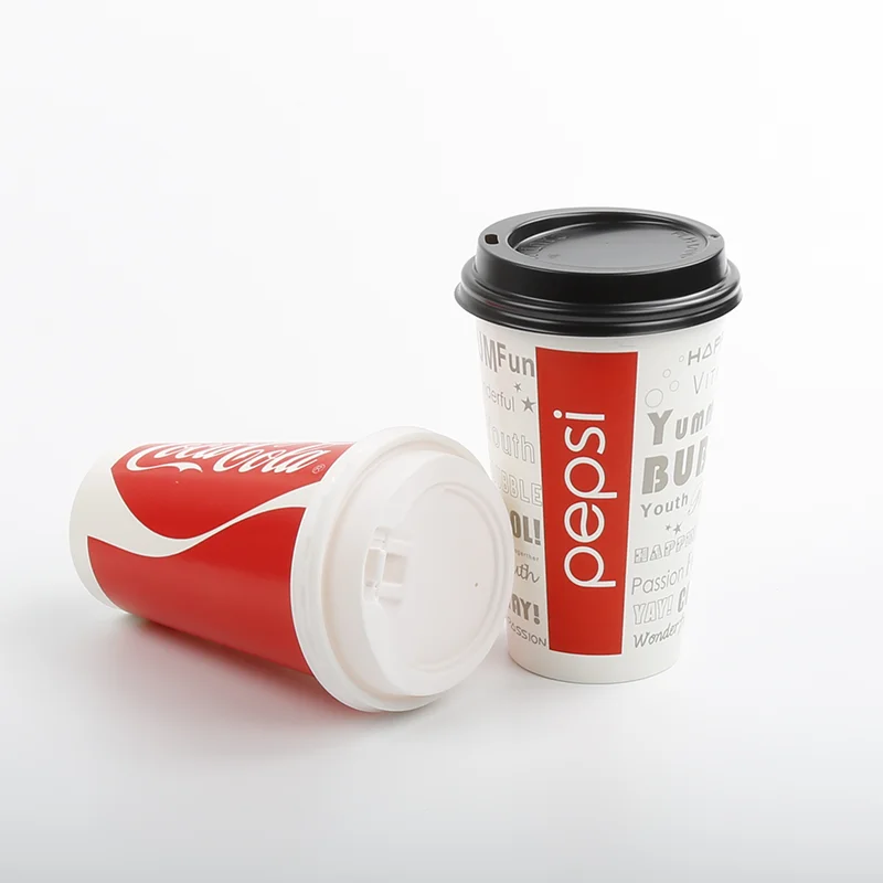 Custom LOGO Printed Takeaway Disposable Double PE Cold Drink Paper Cup