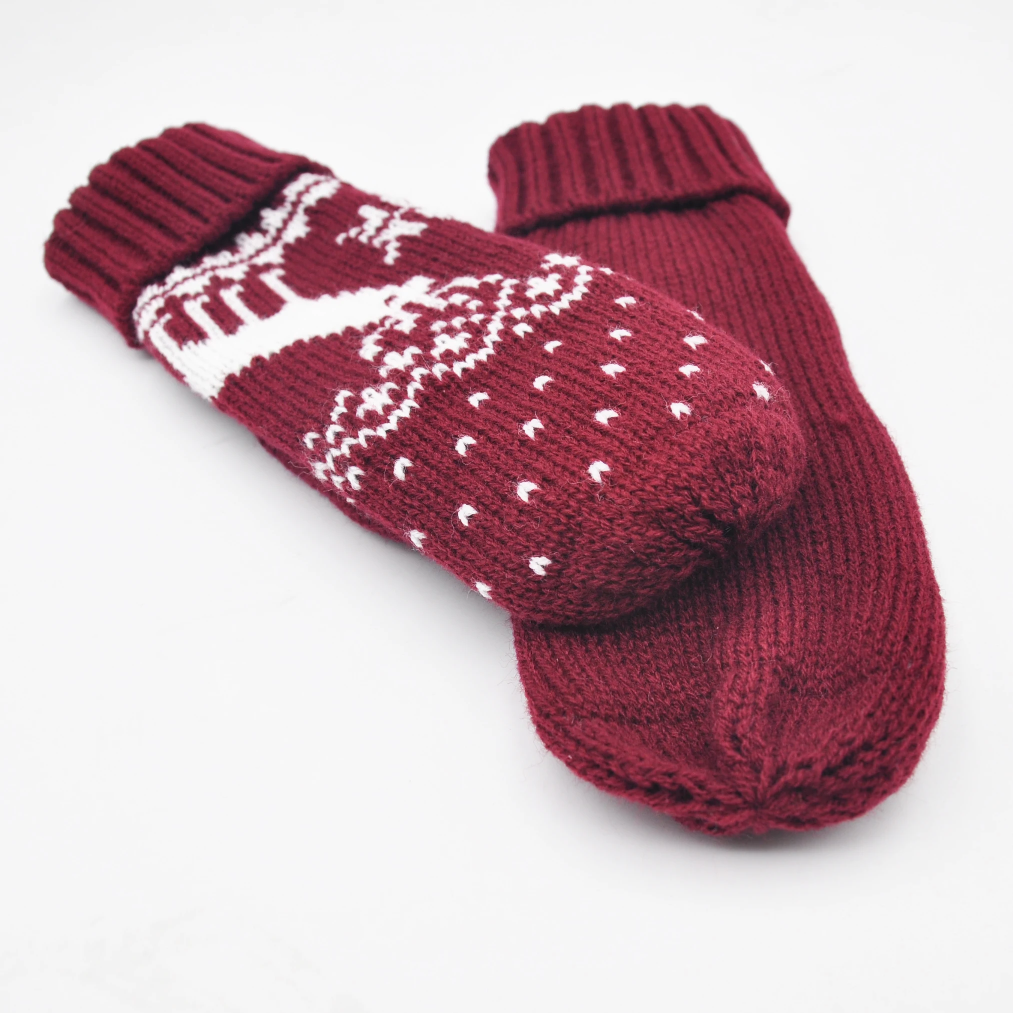 Жаккардовый зимний теплый шарф и перчатки, набор для детей и взрослых, мягкая эластичная шапка, шарф и варежка, рождественские украшения, шапка