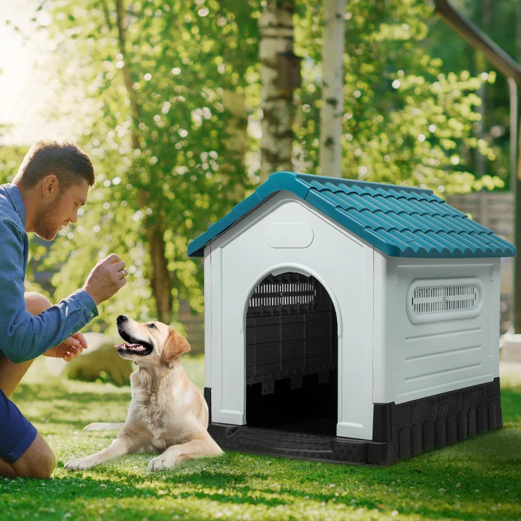 Outdoor Garden Patio Backyard Waterproof Portable Large Plastic Pet Dog Kennels House Jaula Para Perros with Skylight