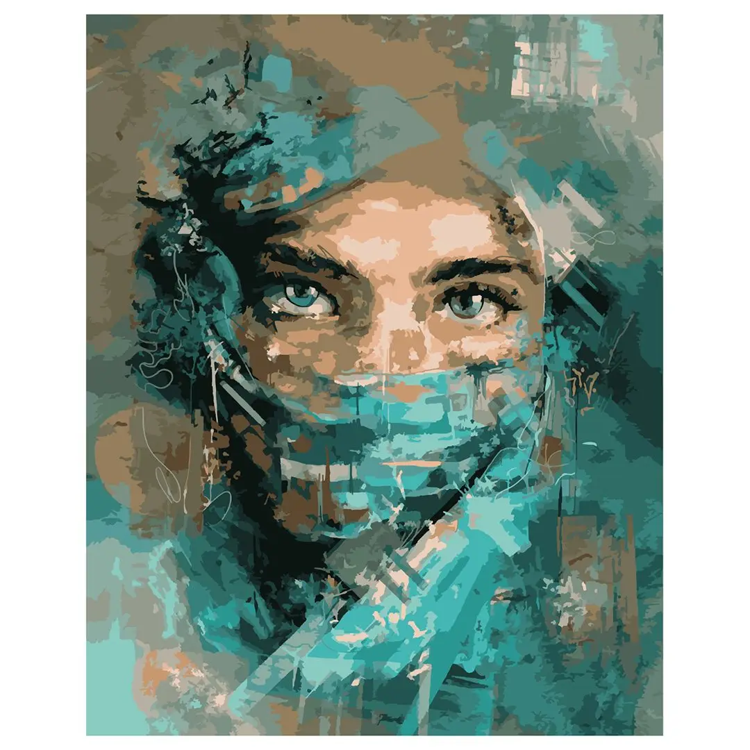 VANCY искусство портрет картина по номерам загадочная женщина девушка индивидуальный дизайн 16x20 дюймов DIY веселый рисунок с рамкой дети мужчины