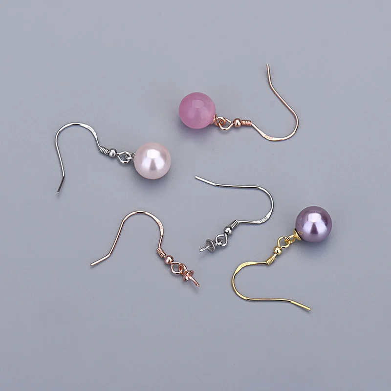 Wholesale Hook Wire Earrings Jewelry Findings DIY Sterling Silver 925 Earing Hooks For Jewellery Making Supplies