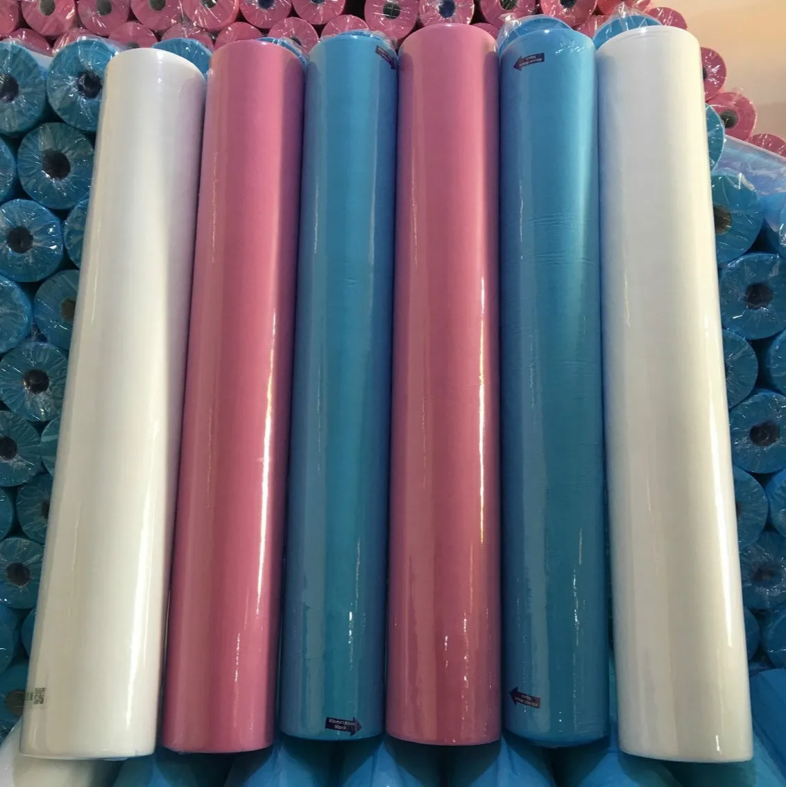 Wholesale Beauty Room Non Woven Disposable Bed Sheet Roll White Blue Medical Waterproof Sheet Paper Roll For Salon