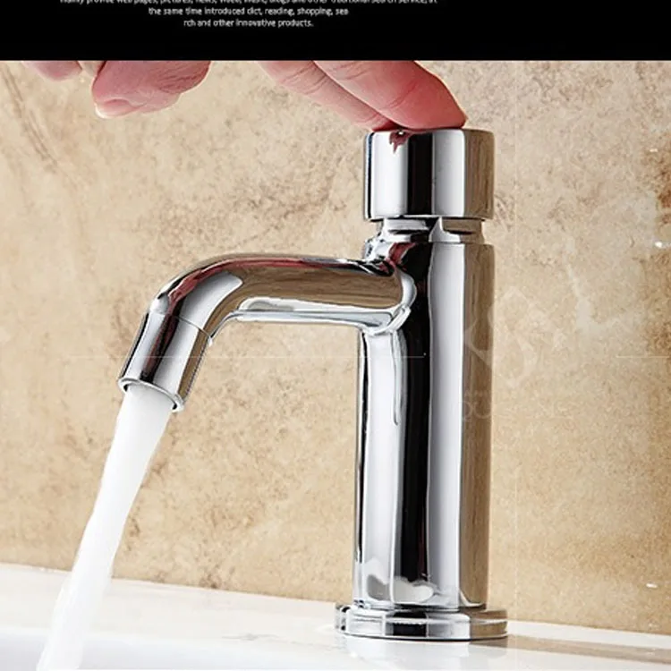 Medical equipment publice toilet time delay self closing light press button magnetic ceramic bib cock shape single cold faucets