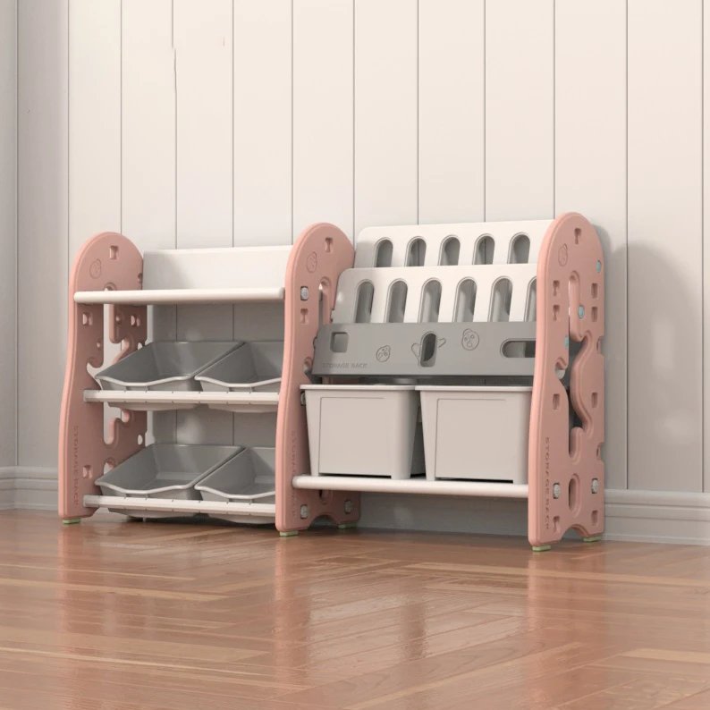 Non-slip Safety Guaranteed Quality Durable Plastic Toy Storage Cabinet Shelf