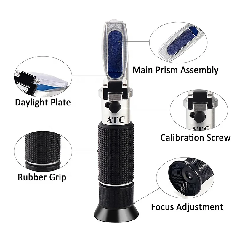 Beer Wort Refractometer Dual Scale 0-32% Brix 1.000-1.120 Specific Gravity Meter Wine Sugar Brewing Fruit Refractometer