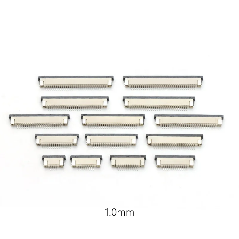 22pins smd fpc ffc connector right angle 1.0mm Horizontal SMT Type ZIF Bottom Down Contact FPC connector