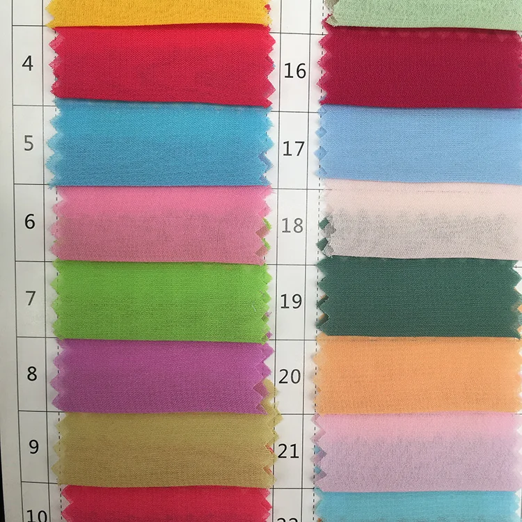 New Style Polyester Plain Dyed Cheap Pure 100D Flat Georgette Silk Chiffon Fabric