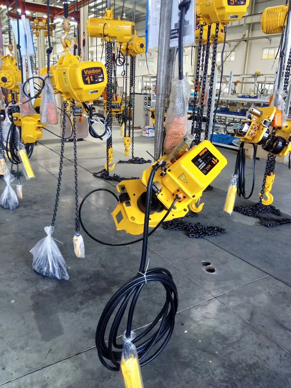 Vanbon top seller 2 ton dual speed with motorized trolley electric chain hoist for sale