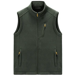 Wholesale Winter Custom Softshell Jacket Polar Fleece Vest Men 100% Polyester Windproof Softshell Vest Men Black Fleece Vest