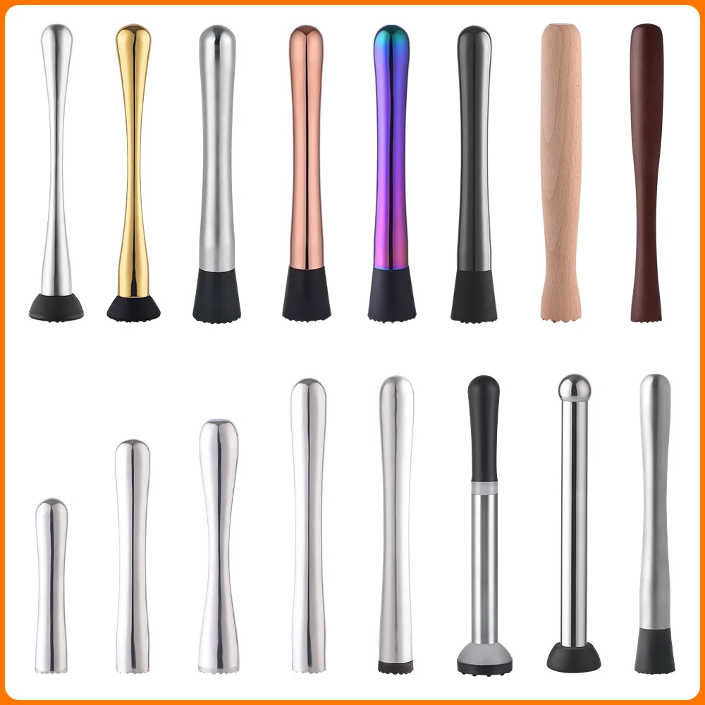 Creation Premium Metal Bar Tool 8 Inch 304 Stainless Steel Cocktail Muddler