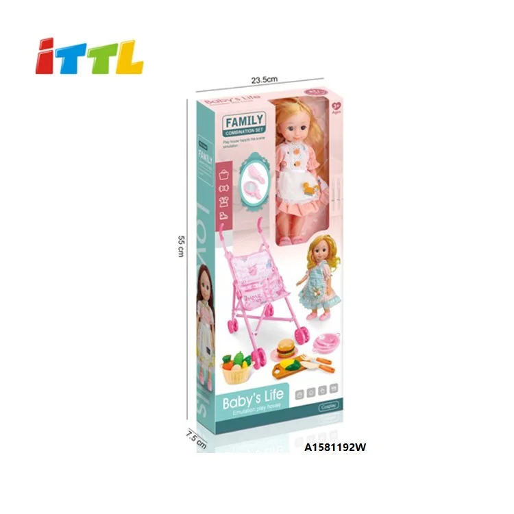 11.5  inch ready doll fashion baby  doll take away carrying doll toys with cloth set