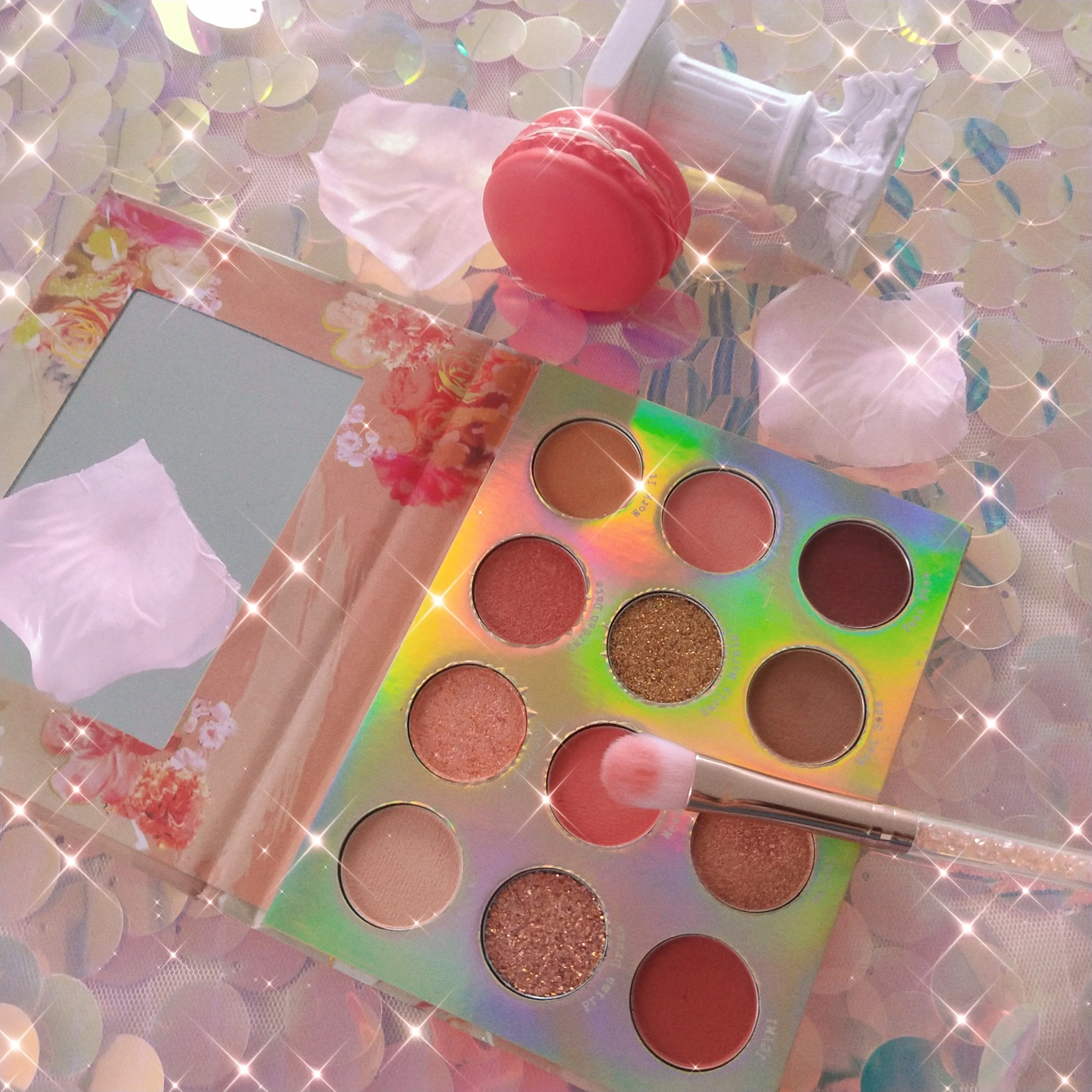  Pink 10 Professional Natural Goat Hair Makeup Brushes Foundation Powder Concealer Contour Eyes Blending Brush