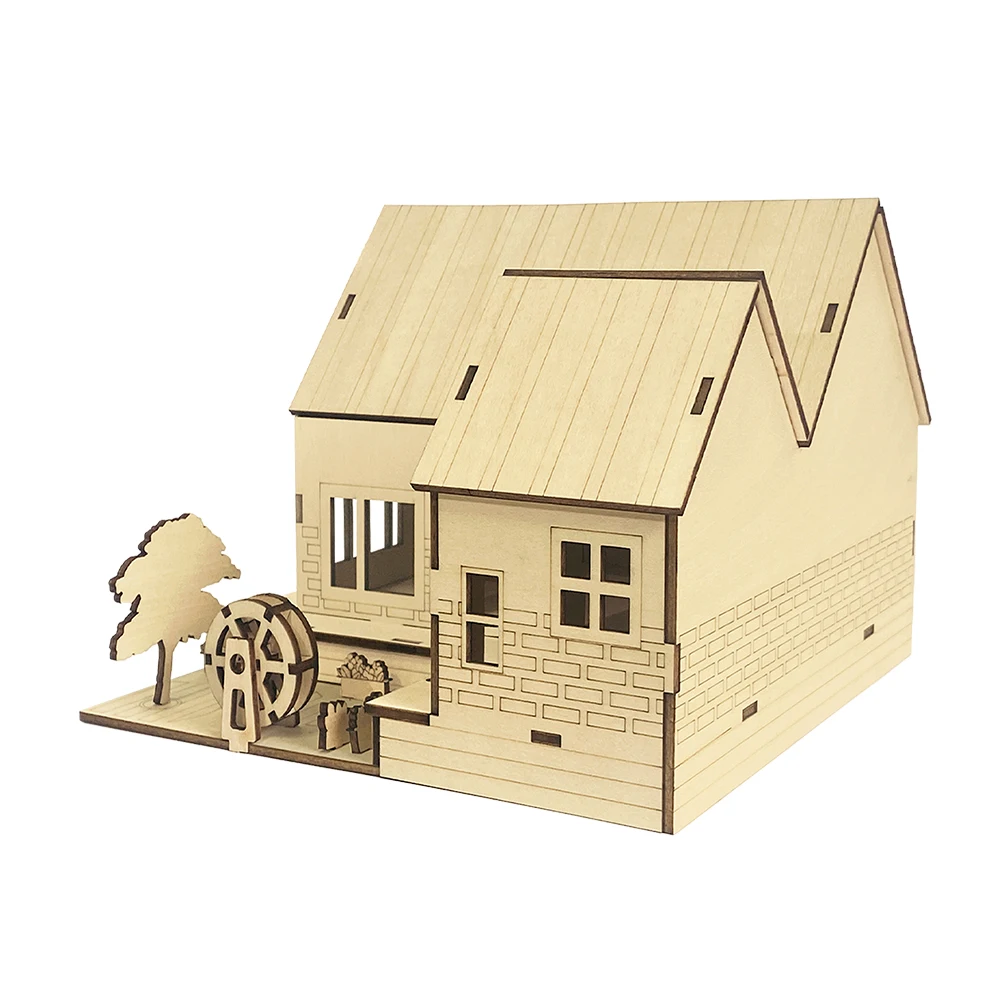 Wooden Handicraft Toys Assembly Garden Villa Souvenir Model 3d Wood Puzzle Set diy  Kids Jigsaw House Toys