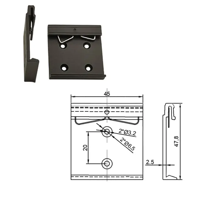 Spring Clips Universal Aluminum DIN Rail Mounting Brackets Clips With Bolts For Enclosure Onto 35MM Din Rail