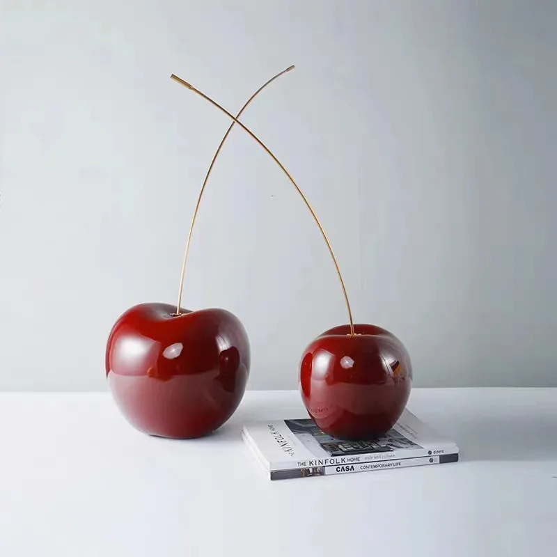 Modern Apple Shape Resin Sculpture Home Decor Item Fruit Model Decorative Sculpture