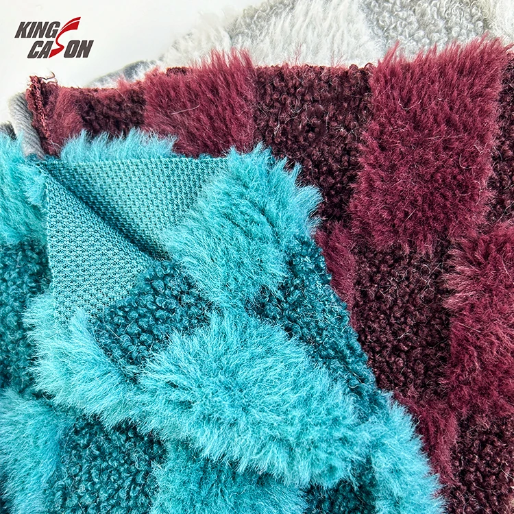 Kingcason Ear Designers Furry Fur Slippers Faux Bubble Carpet Felt Hat Bodies Fabric Elastic Sofa Cover Rabbit Fabric For Women