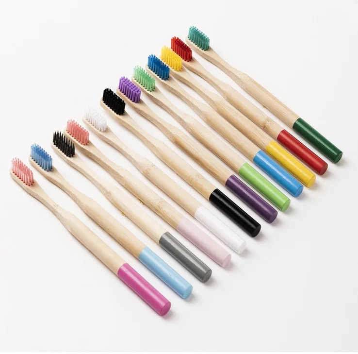 Natural Eco Friendly Bambu Toothbrush cepillos de dientes bambu Soft Charcoal Bristles Bamboo Toothbrush with Logo