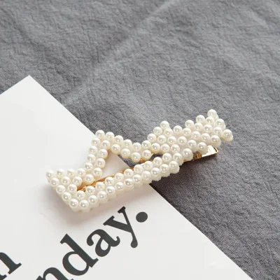 Newest Design Luxury Imitations Pearl Hair Clip Round Shape Square Shape heart Shape Star Pearl Hair pin for women