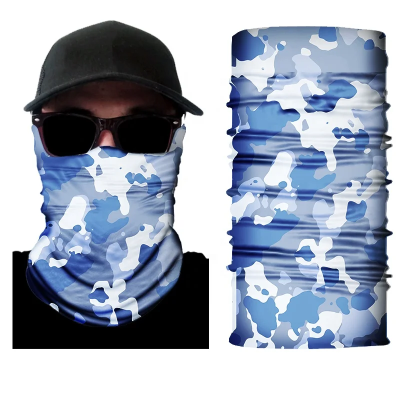 
2020 Spring Custom Logo 100% Polyester Camo Head scarf Printing Bandanas face shield For Women/Men 