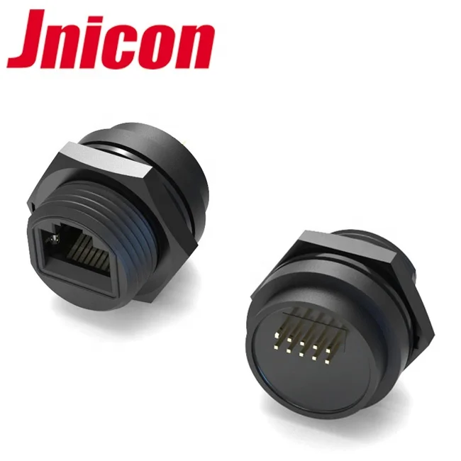 Jnicon IP67 ip68  M19 waterproof RJ45 connector with Ethernet cable