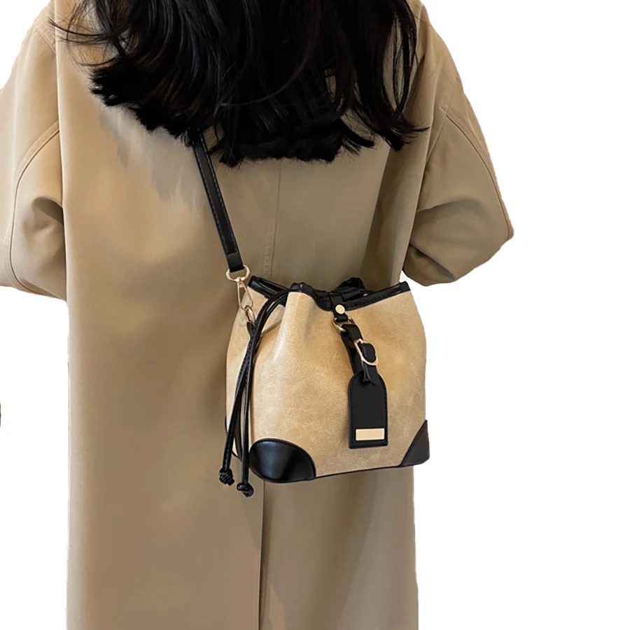 Designer Bag Fashion PU Leather Ladies Shoulder Cross Body Bucket Bag Purse with Logo Custom 2023 New Fashion