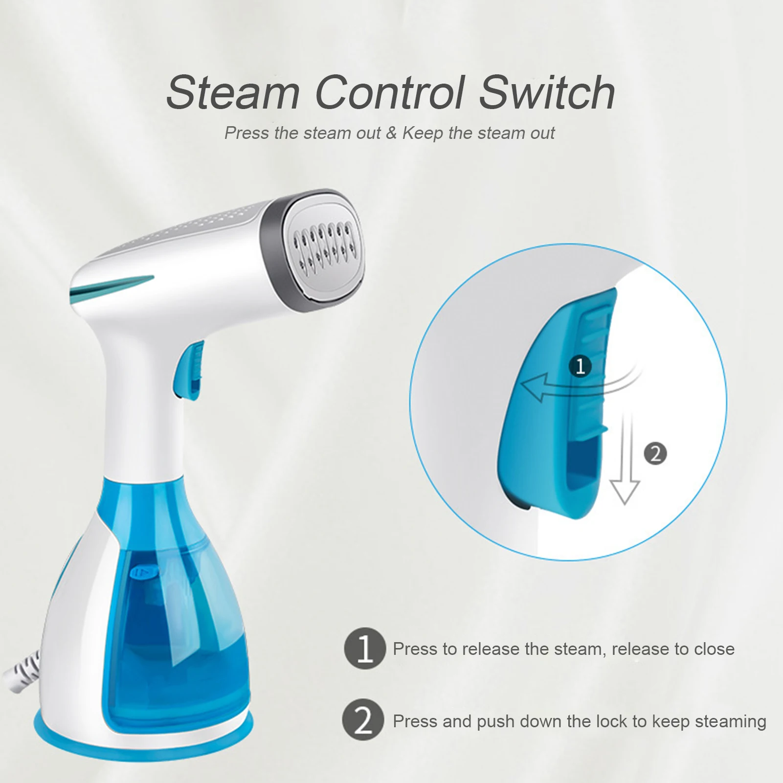 1500W Portable Ironing Wrinkle Remover 15s Fast Heat-up Handheld Clothes Garment Fabric Steamer 280mL Steamer Hand Steam Iron